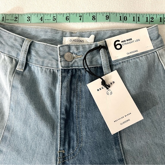 GLASSON Patchwork Mid Rise Denim Jean Sz 6 - Picture 8 of 11